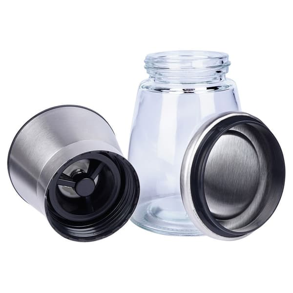 Peber- og saltkværn i glas 2 stk. 13,5 cm