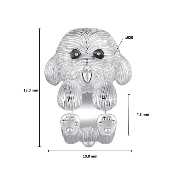 Malteserhund Silver Charm Pärlor för Armband