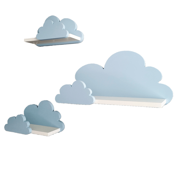 Cloud Shelves Sæt med 3 FANTASY EXTRA - Galaxy blå - blå