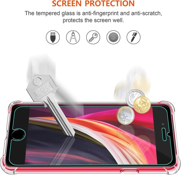 IPHONE SE 2020 ETUI 2 STK. HÆRDET GLAS