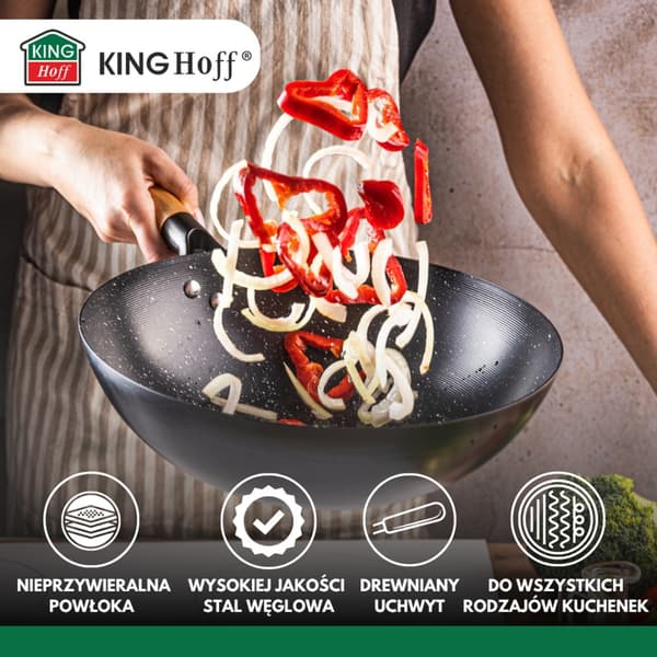 WOK MED MARMORBELÆGNING 30 cm KINGHOFF KH-1983