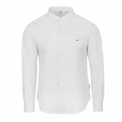 Lee Cooper Herr Oxfordskjorta Vit, Långärmad, Storlek XXL