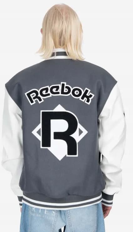 REEBOK HERREBOMBERJAKKE GRÅ MED ULD MED BAGGRUND