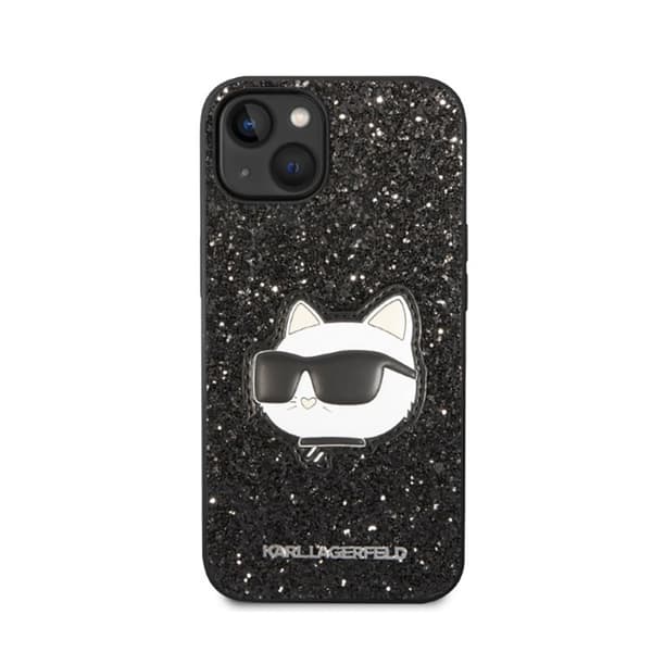 Karl Lagerfeld NFT Glitter Choupette Patch - iPhone 14 Plus-skal (svart)