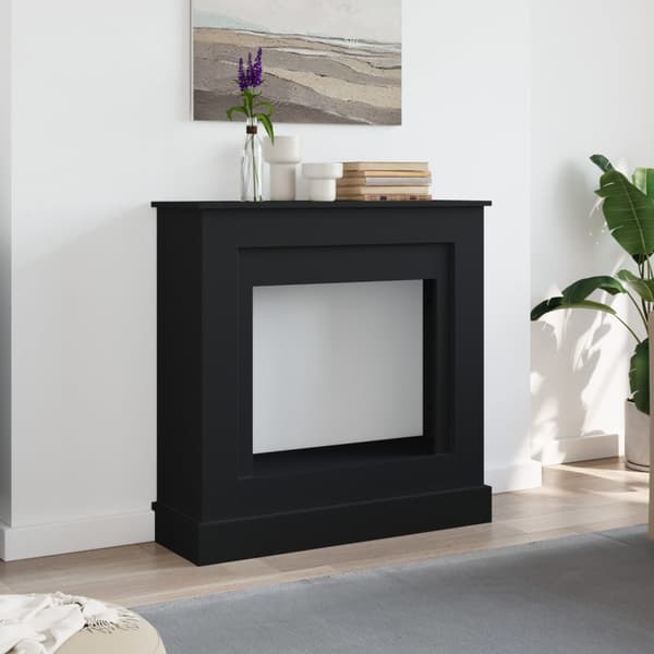 vidaXL kaminhylde, sort, 90x30x90 cm, træbaseret materiale