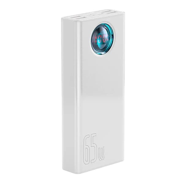 Baseus Amblight Powerbank 30000mAh, 4xUSB, USB-C, 65W (hvid)