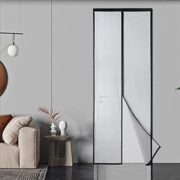 Magnetisk myggenet til døre, insektbeskyttelse, 90x212cm, sort