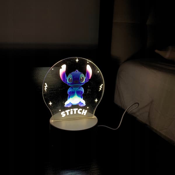 Sød Stitch Lilo Skrivebordsnatlampe Til Børn LED 3D Julegave