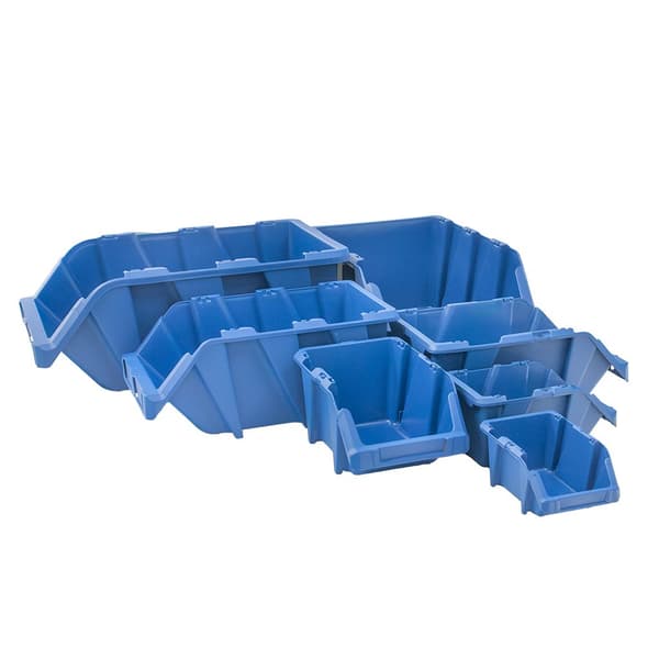 Mega-M lagerlåda plastlåda 200x300x130 mm blå 20-pack
