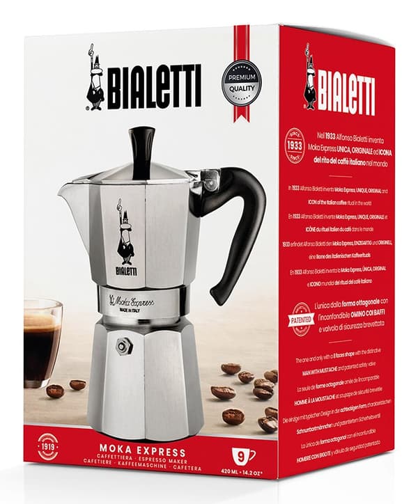 Bialetti Moka Express 9 tz, 450 ml espressomaskine