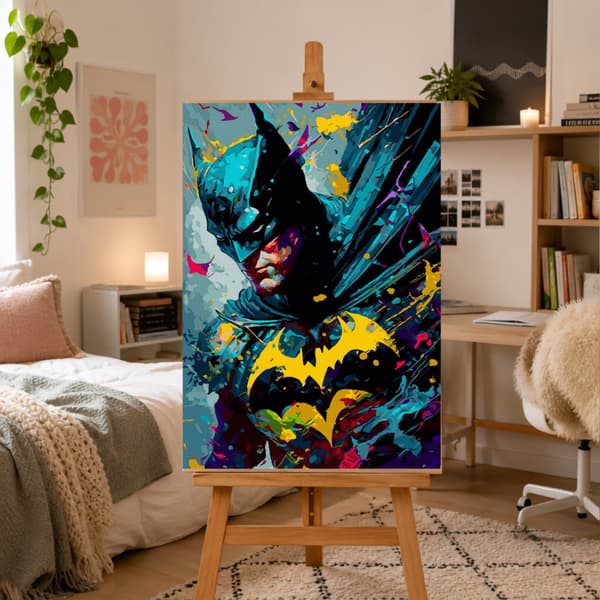 Mal efter nummer billede med ramme Batman DC 50x70 cm