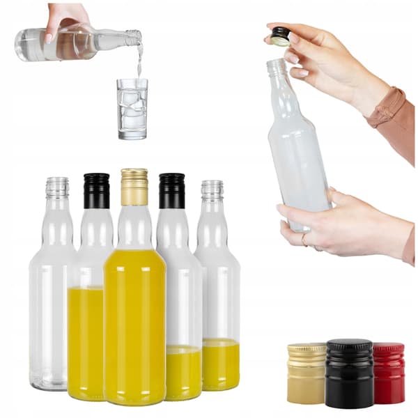 90x MONOPOL glasflaskor 0,5l för monopol vodka 500 ml LÅNG KORK
