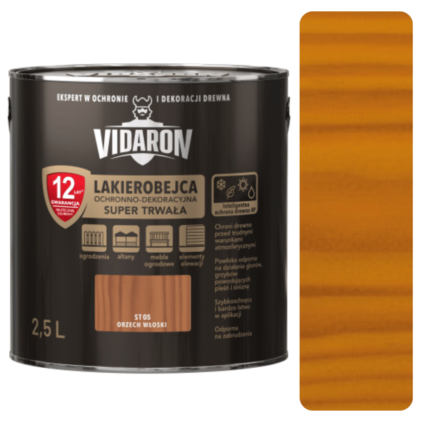 VIDARON INTELLIGENT SKYDDANDE SUPERHÅLLBAR LACKBETS VALNÖT 2,5L