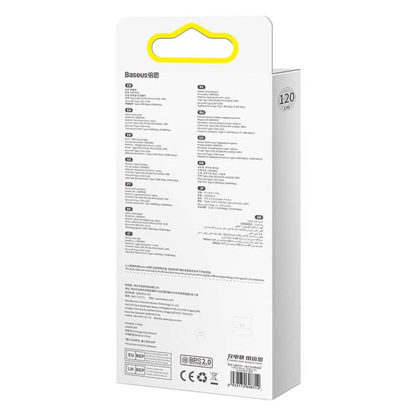 Baseus Flash Series 3-i-1 USB-kabel, USB-C + micro-USB + Lightning, 100W, 1,2m (svart)