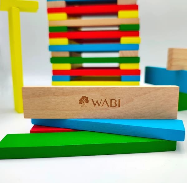 WABI Plankor träklossar 12 cm 100 st. 3+