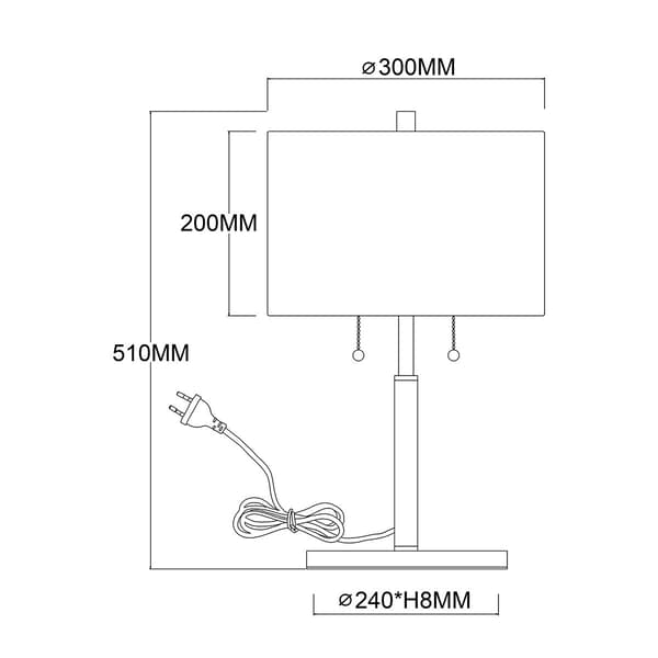 FOGO 2 E27 BORDLAMPE SORT LYS PRESTIGE LP-0304/2T BK