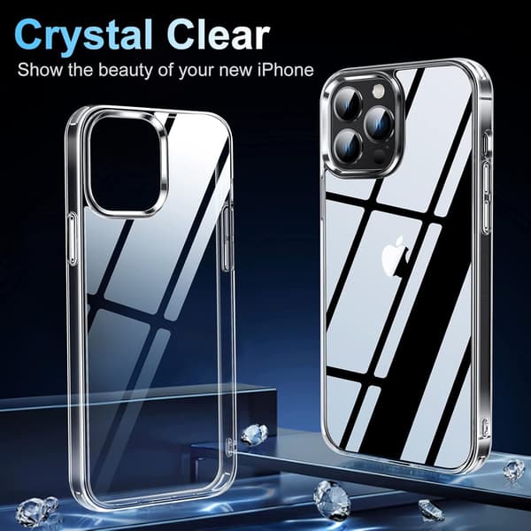 SILIKONEETUG TIL APPLE IPHONE 13 PRO TRANSPARENT HOLDBART A2483 A2636