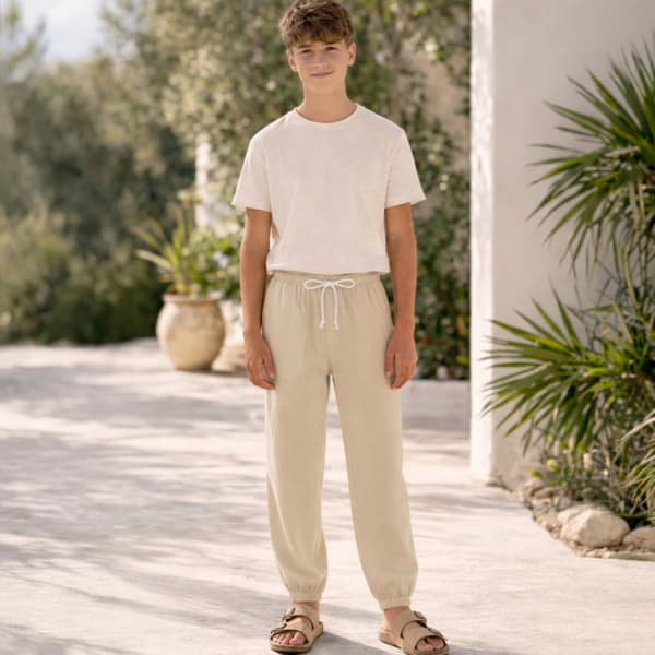Børne muslinshorts 152 sommerbukser til børn til sommer beige