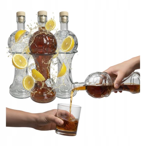 PIŁKA LEGEND Glasflaska 500ml Karaff Kopp Presenttinktur Sirap