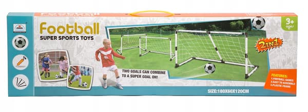 2-i-1 bærbare fodboldmål 180x120 cm