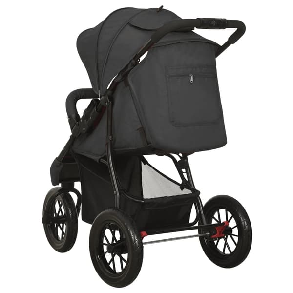 vidaXL Barnvagn, Antracit, Stål