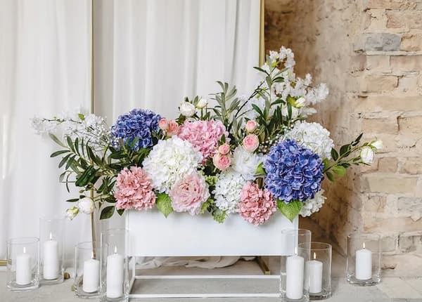 Konstgjord blomma PION Vit Bröllopsmiddagsdekoration 35cm