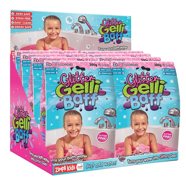 Gelli Baff Glitter Magic -kylpyjauhe, vaaleanpunainen 3+, Zimpli Kids