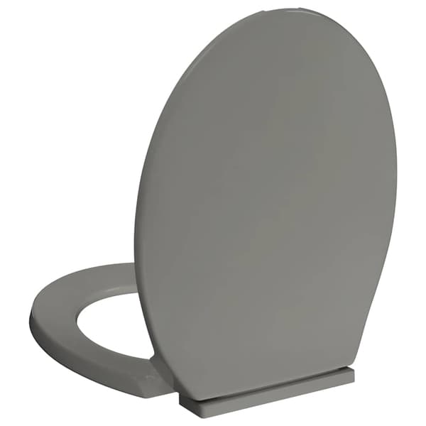vidaXL Pehmeästi sulkeutuva WC-istuin, harmaa, soikea