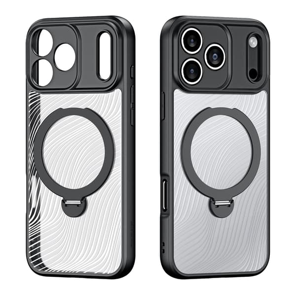 Dux Ducis Aimo Mag-etui med magnetisk ring og stativ til iPhone 17 Pro - Sort