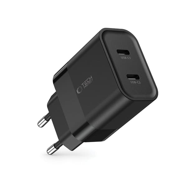 TECH-PROTECT C20W 2-PORT NETVÆRKSOPLADDER PD20W SORT