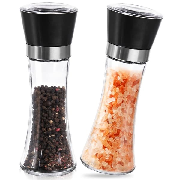 Peppar- och saltkvarnar i glas 2 st 18,5 cm