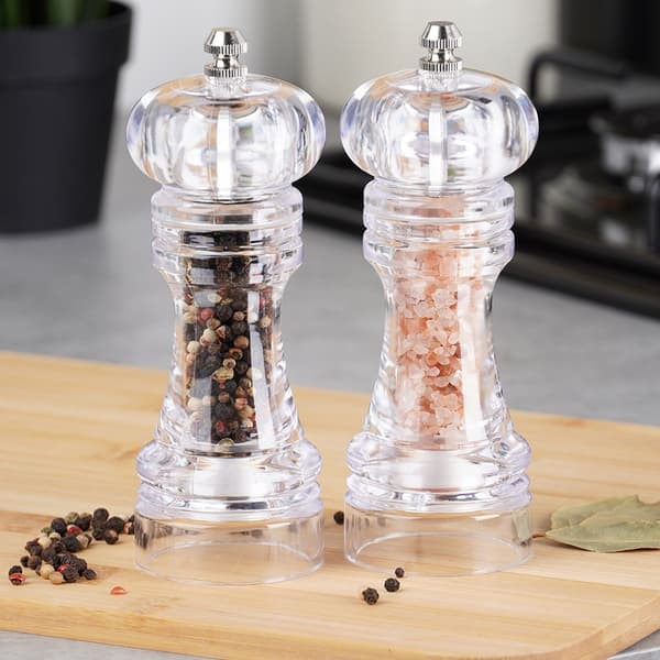 Akryl peppar- och saltkvarn 16 cm 2 st
