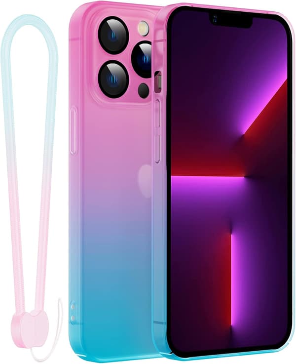 HÅRDT ETUI TIL APPLE IPHONE 13 PRO PINK BLÅ OMBRE A2483