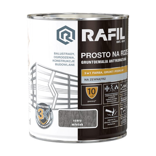 RAFIL ROSTFÄRG RAKT HAMMERGRÅ 0,75L