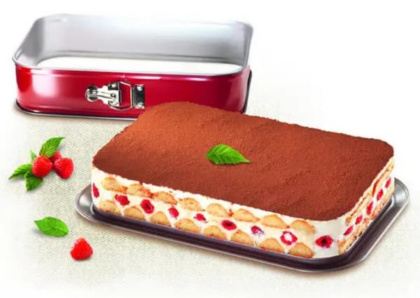 Rektangulær TEFAL DeliBake 36x24 cm kageform - rød