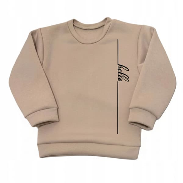 Barnträningsset varm 152 tvådelat med tryck beige