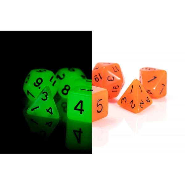 RPG terninger Soulfire glødende sæt med 7 terninger