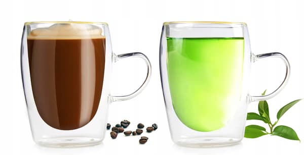 TERMOGLAS 300 ml FÖR KAFFE OCH TE MED HANDTAG, SET OM 2