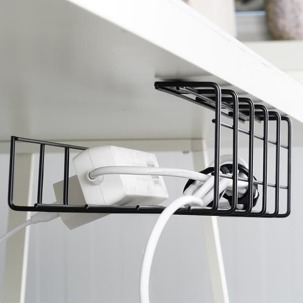 Kabelorganizer under skrivbord metall svart