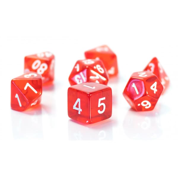 Sunburst RPG -noppasarja, 7 läpinäkyvää noppaa