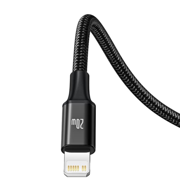 Baseus Rapid Series 3-i-1 USB-kabel, micro-USB / Lightning / USB-C, 20W, 1,5m (svart)