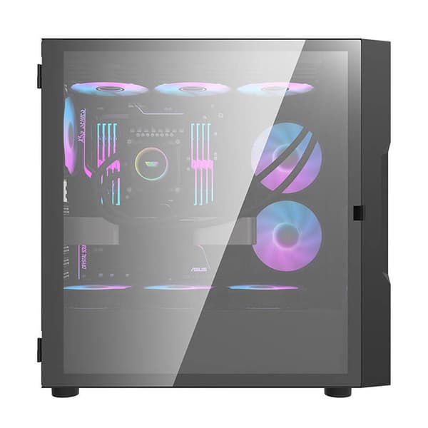 Darkflash DK431 Glas Computerkabinet (Sort) + 4 RGB Blæsere
