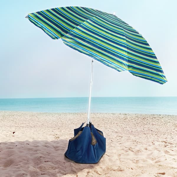 Strandparasol med fod 147 cm