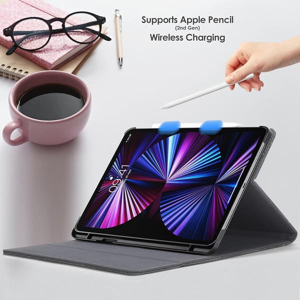 ETUI TIL APPLE IPAD PRO 12.9" 5/4/3. generation 2021/2020/2018 RØD LUKKET