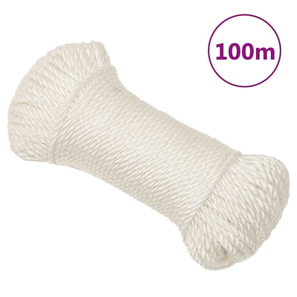 vidaXL arbejdsreb, hvid, 3 mm, 100 m, polypropylen
