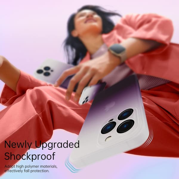 APPLE IPHONE 13 PRO HÅRDT MAT ETUI HVID LILLA OMBRE