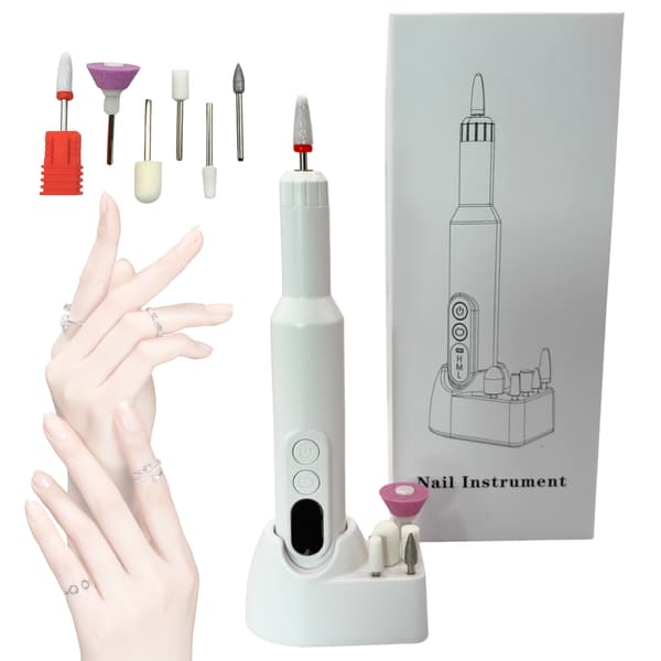 Sladdlös nagelborrset manikyr pedikyr vit