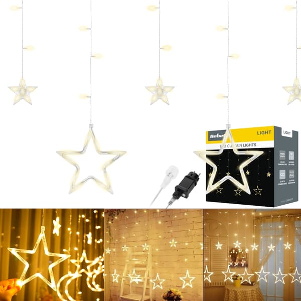 Lysgardin julelys stjerner stjerner 138 LED-guirlande Rebel