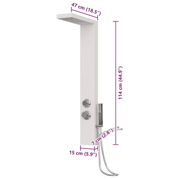vidaXL brusepanel, aluminium, hvid