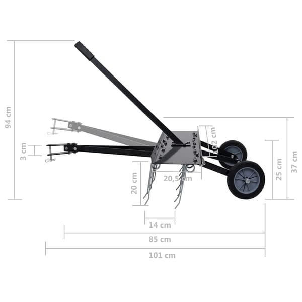 vidaXL vertikalskærer til havetraktor, 100 cm